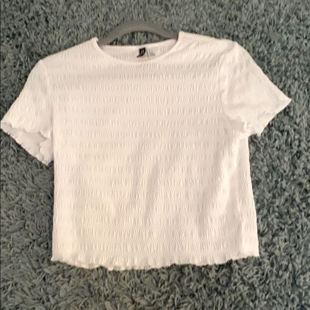 White textured blouse
